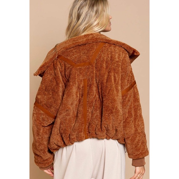 Ginger Ultra Cozy Vintage Style Oversize Jacket Large Front Pockets Chunky EUC - Picture 7 of 14